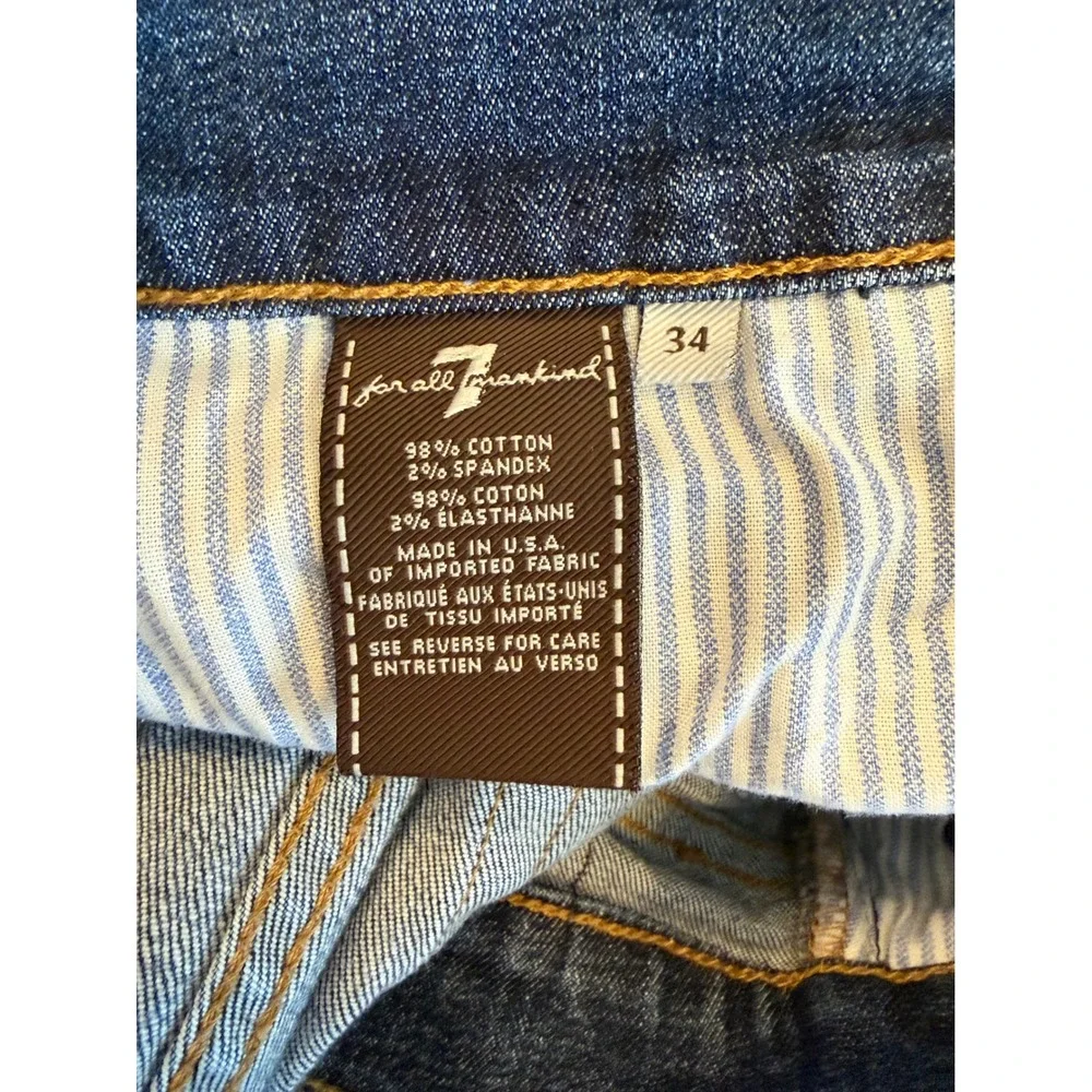 7 For All Mankind Slimmy Slim Fit Jeans Mens 34 Medium Wash‎ Blue Denim